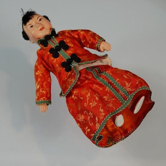Vintage Composition Dolls Asian Couple FLAWS - Picture 5 of 12